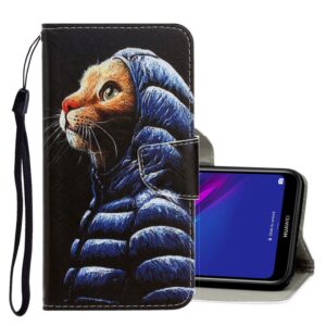 3d colored drawing horizontal flip pu leather case with holder & card slots & wallet, for huawei y6 2019, for huawei y7 2019, for huawei enjoy 7s