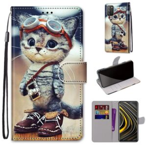 Coloured Drawing Cross Texture Horizontal Flip PU Leather Case with Holder & Card Slots & Wallet & Lanyard, For Xiaomi Poco M3, For Xiaomi Poco X3 NPC