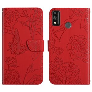 Skin Feel Butterfly Peony Embossed Leather Phone Case, For Honor 9X Lite, For Huawei nova 7 SE, For Huawei nova 8i, For Huawei P30, For Huawei P30 Lite, For Huawei P30 Pro, For Huawei P40, For Huawei P40 Lite, For Huawei P40 Pro