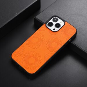 Sunflower Pattern PU+TPU+PC Shockproof Phone Case, For iPhone 13 Pro Max, For Motorola Razr 5G, For Huawei P50 Pocket, For Samsung Galaxy Z Flip3 5G, For Samsung Galaxy Z Fold3 5G