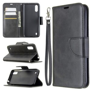 Retro Lambskin Texture Pure Color Horizontal Flip PU Leather Case with Holder & Card Slots & Wallet & Lanyard, For Galaxy A01, For Galaxy A21