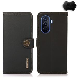 KHAZNEH Custer Genuine Leather RFID Phone Case, For Huawei nova Y70 Plus