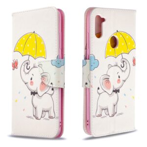 Colored Drawing Horizontal Flip Leather Case with Holder & Card Slots & Wallet, For Galaxy A11