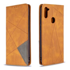 Rhombus Texture Horizontal Flip Magnetic Leather Case with Holder & Card Slots & Wallet, For Samsung Galaxy A11