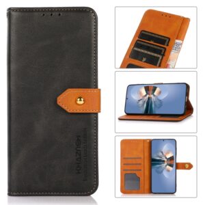 KHAZNEH Dual-color Cowhide Texture Flip Leather Phone Case, For Motorola Moto G72, For Xiaomi Redmi Note 12 Pro+ China, For Huawei nova 10 SE