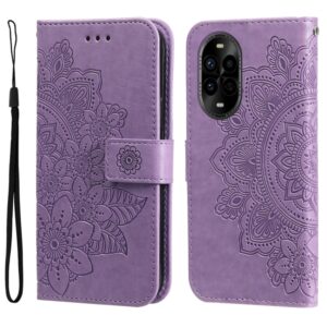 seven petal flowers embossing leather phone case, for huawei nova 13 pro, for huawei nova 13 / nova 12, for huawei enjoy 70 pro, for huawei enjoy 70, for huawei nova 11 se, for huawei nova 12 pro, for huawei mate 60, for huawei mate 60 pro...