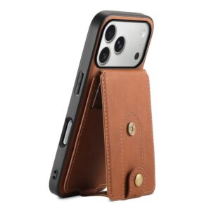 Denior D14 NK Retro Pattern MagSafe Magnetic Card Holder Leather Phone Case, For iPhone 17 Pro Max, For iPhone 17 Pro, For iPhone 17, For iPhone Air, For iPhone 16 Pro Max, For iPhone 16 Pro, For iPhone 16 Plus, For iPhone 16, For iPhone 15 Pro Max...
