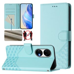 Honeycomb Embossing RFID Leather Phone Case, For Huawei P50, For Huawei Enjoy 20 SE / P Smart 2021