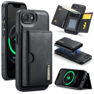 DG.MING M6 Series RFID Tri-fold Card Bag Removable Leather Phone Case, For iPhone 17e / 16e, For iPhone 17 Pro Max, For iPhone 17 Pro, For iPhone 17, For iPhone Air, For iPhone 16 Pro Max, For iPhone 16 Pro, For iPhone 16 Plus, For iPhone 16