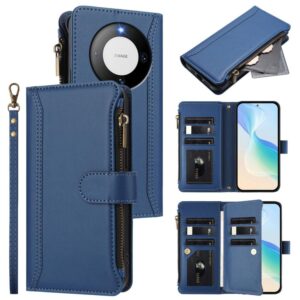Magnetic Closure 9 Card Slots Zipper Leather Case with Hand Strap, For Huawei Mate 60 Pro / 60 Pro+, For Huawei Mate 60, For Huawei P60 Art, For Huawei P60 / P60 Pro, For Huawei Enjoy 50 Pro 4G, For Huawei Enjoy 50 4G