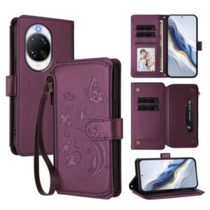 Butterfly Love Flower Multi-card Zipper Wallet Leather Phone Case, For Huawei nova 14 Pro 5G, For Huawei nova 14 5G, For Huawei Enjoy 80 5G, For Huawei nova 12i 4G / 13i  4G, For Huawei Mate 70 Pro, For Huawei Mate 70