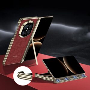 GKK Magnetic Dual Hinge Phantom Vegan Leather Phone Case with Holder, For Huawei Mate X7