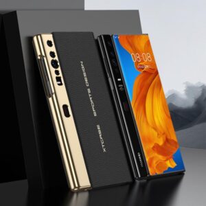 GKK Master Edition Flip Electroplated Vegan Leather Phone Case, For Huawei Mate Xs