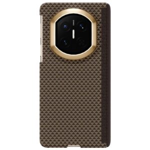 Stylish Dual Axis Series Metal Frame Nanofiber Magnetic Center Phone Case, For Huawei Mate X7