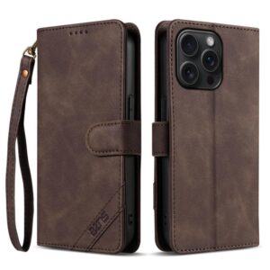 AZNS A2 Series Tri-Card Wallet RFID Vegan Leather Phone Case with Strap, For iPhone 13 Pro, For iPhone 13, For iPhone 12, For iPhone 12 Pro Max, For iPhone 12 Pro, For iPhone 11 Pro Max, For iPhone 11, For iPhone 11 Pro