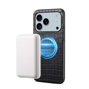 Denior A09 Crocodile Texture PU Vegan Leather Magnetic Phone Case, For iPhone 17 Pro Max, For iPhone 17 Pro