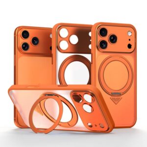 SULADA Transforms Into 17 Pro Semi-Transparent Matte Rotation Magnetic Holder Phone Case, For iPhone 17 Pro Max, For iPhone 17 Pro, For iPhone 16 Pro Max, For iPhone 16 Pro