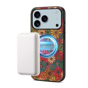 Denior A07 Flower Language Series Magnetic Vegan Leather Phone Case, For iPhone 17 Pro Max, For iPhone 17 Pro, For iPhone 17, For iPhone Air