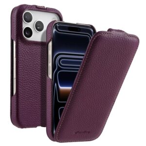 melkco Litchi Texture Vertical Flip Magnetic Genuine Leather Phone Case, For iPhone 17 Pro Max, For iPhone 17 Pro, For iPhone 17, For iPhone Air