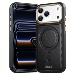 ESEBLE Crazy Horse Pattern Airbag Shockproof Magnetic Phone Case, For iPhone 17 Pro Max, For iPhone 17 Pro, For iPhone 17, For iPhone 16 Pro Max, For iPhone 16 Pro, For iPhone 16, For iPhone 15 Pro Max, For iPhone 15 Pro, For iPhone 15