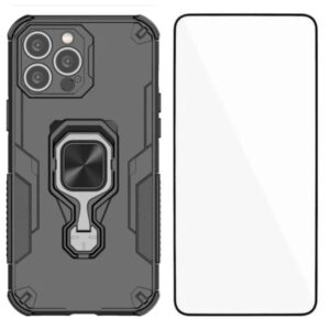 WANLONFENG Metal Kickstand Phone Case with Screen Protector, For iPhone 15 Pro, For iPhone 15, For iPhone 14, For iPhone 14 Pro, For iPhone 14 Pro Max, For iPhone 13 Pro Max, For iPhone 13 Pro, For iPhone 13