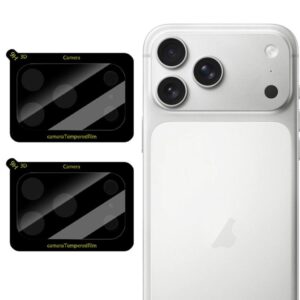 2pcs/Set LeReach TF Series 3D Full Coverage Version HD Wear-Resistant Camera Lens Glass Film, For iPhone 17 Pro, For iPhone 17, For iPhone Air