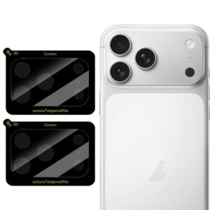 2pcs/Set LeReach TF Series 3D Full Coverage Version HD Wear-Resistant Camera Lens Glass Film, For iPhone 17 Pro Max