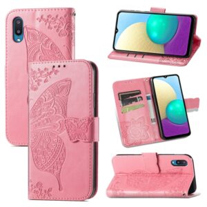 Butterfly Love Flower Embossed Horizontal Flip Leather Case with Bracket & Card Slot & Wallet & Lanyard, For Samsung Galaxy A02, For Huawei Nova 8 Pro, For Xiaomi Redmi Note 10 4G, For OPPO A93, For Google Pixel 5A, For LG Stylo 7 5G