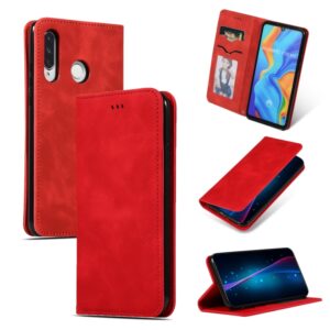 Retro Skin Feel Business Magnetic Horizontal Flip Leather Case for Huawei P30 Lite, Red, Dark Gray, Navy Blue, Army Green, Brown