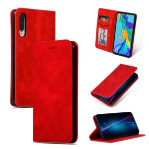 Retro Skin Feel Business Magnetic Horizontal Flip Leather Case for Huawei P30, Red, Dark Gray, Navy Blue, Army Green, Brown