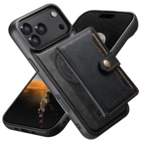 Suteni M4 Magnetic Card Bag MagSafe Leather Phone Case, For iPhone 17 Pro Max, For iPhone 17 Pro, For iPhone 17, For iPhone Air, For iPhone 16 Pro Max, For iPhone 16 Pro, For iPhone 16 Plus, For iPhone 16, For iPhone 15 Pro Max, For iPhone 15 Pro...