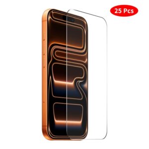 JUNSUNMAY 25pcs Thickened Glue No White Edge Screen Tempered Glass Film, For iPhone 17 Pro Max, For iPhone 17 Pro, For iPhone 17, For iPhone Air, For iPhone 16 Pro Max, For iPhone 16 Pro, For iPhone 16 Plus, For iPhone 16, For iPhone 15 Pro Max...