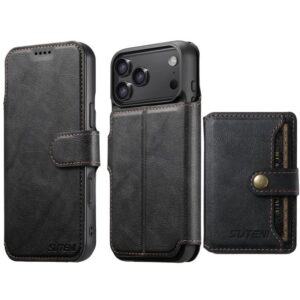 Suteni Q05S1 3-in-1 Detachable Wallet MagSafe Leather Phone Case, For iPhone 17 Pro Max, For iPhone 17 Pro, For iPhone 17, For iPhone Air, For iPhone 16 Pro Max, For iPhone 16 Pro, For iPhone 16 Plus, For iPhone 16, For iPhone 15 Pro Max...
