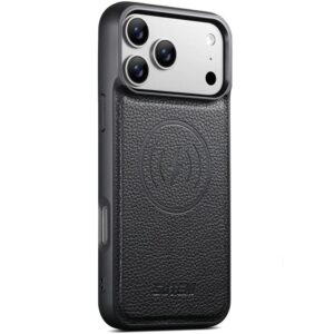 Suteni G5 Large Litchi Texture Vegan Leather Magnetic Back Phone Case, For iPhone 17 Pro Max, For iPhone 17 Pro, For iPhone 17, For iPhone 16 Pro Max, For iPhone 16 Pro, For iPhone 16 Plus, For iPhone 16, For iPhone 15 Pro Max, For iPhone 15 Pro...