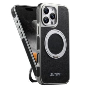 Suteni G6 Crazy Horse Texture Electroplated 360 Rotation Holder Magnetic Phone Case, For iPhone 13 Pro Max, For iPhone 13 Pro