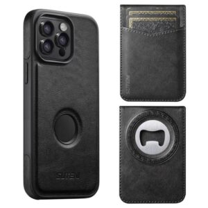 Suteni G1S5 2-in-1 Magnetic Detachable Bottle Opener Card Bag Cow Leather Back Phone Case, For iPhone 13 Pro Max, For iPhone 13 Pro, For iPhone 13, For iPhone 12 / 12 Pro, For iPhone 12 Pro Max