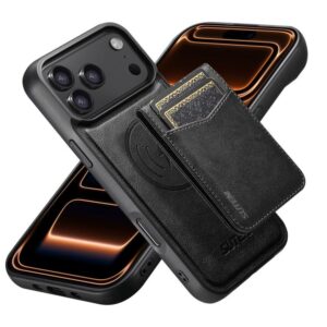 Suteni G5S5 2-in-1 Magnetic Detachable Bottle Opener Card Bag Cow Leather Back Phone Case, For iPhone 17 Pro Max, For iPhone 17 Pro, For iPhone 17, For iPhone Air, For iPhone 16 Pro Max, For iPhone 16 Pro, For iPhone 16 Plus, For iPhone 16...